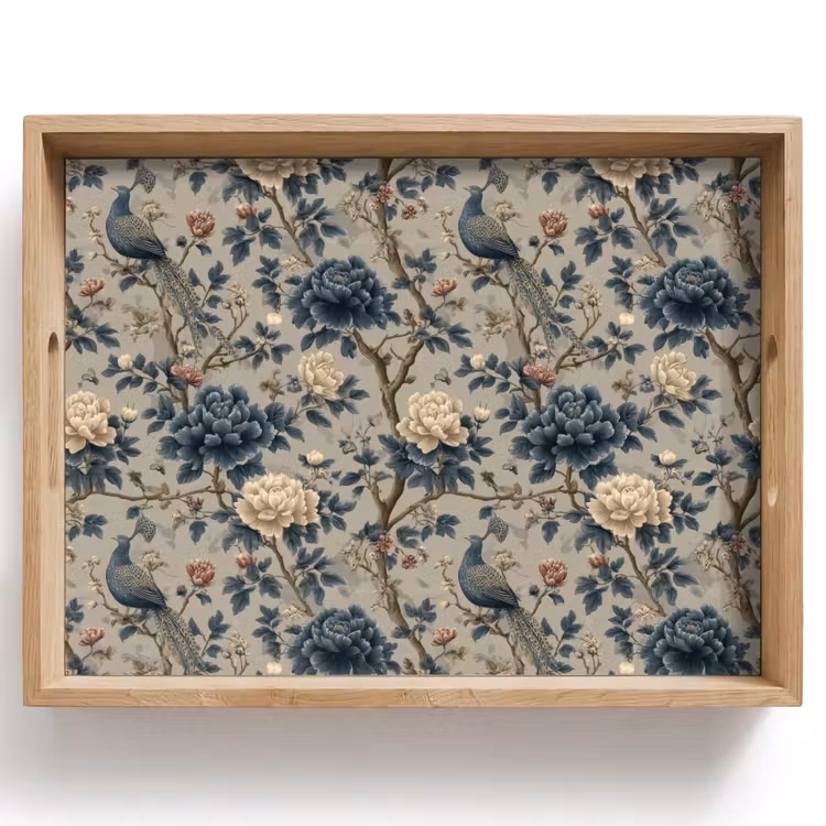 Pauw - Bloemen - Blauw Dienblad Rechthoek middel 911 -z3d_shopping