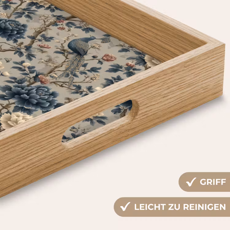 Pauw - Bloemen - Blauw Dienblad Rechthoek middel 911 -USP_HandgreepDE