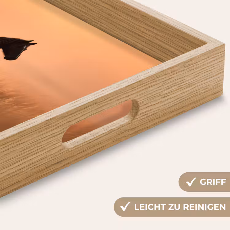Paard - Grasveld - Zonsondergang Dienblad Rechthoek middel -USP_HandgreepDE