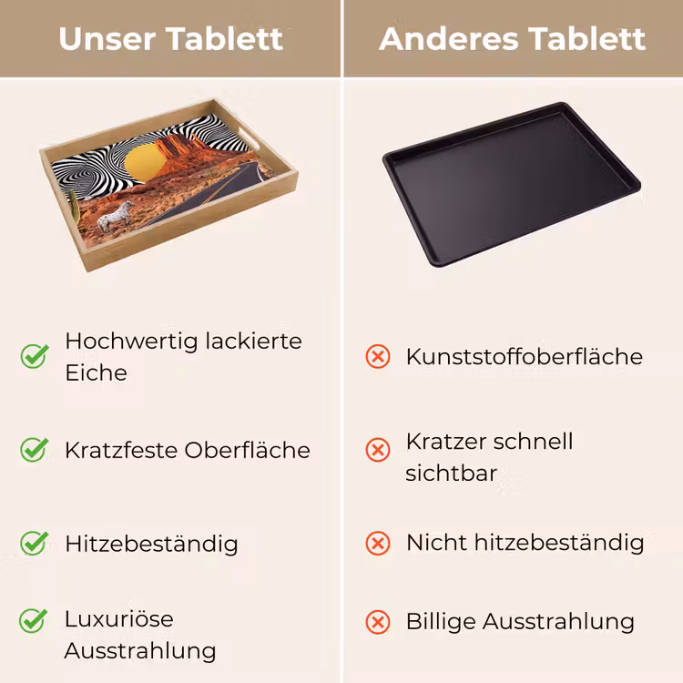 Tablett - Pferd – Wüste – Natur - Paard - Woestijn - Natuur Dienblad Rechthoek middel