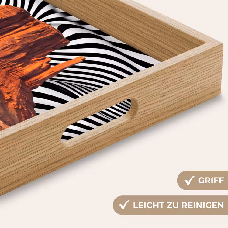 Tablett - Pferd – Wüste – Natur - Paard - Woestijn - Natuur Dienblad Rechthoek middel