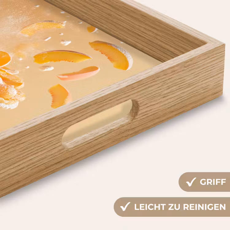 Peach - Eten - Taart - Oranje Dienblad Rechthoek middel -USP_HandgreepDE