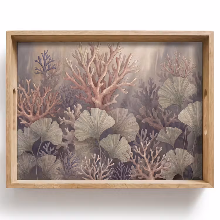 Plant - Bladeren - Zee - Illustratie - Groen Dienblad Rechthoek middel -z3d_shopping