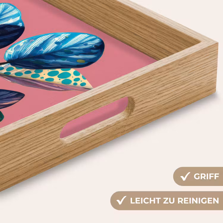 Plant - Bladeren - Stippen - Abstract Dienblad Rechthoek middel -USP_HandgreepDE