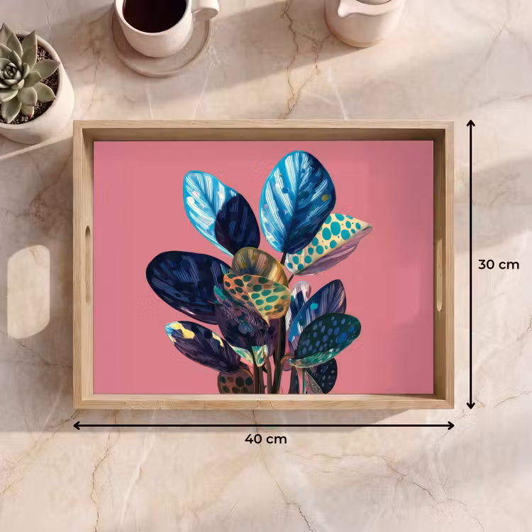 Plant - Bladeren - Stippen - Abstract Dienblad Rechthoek middel -USP_Formaat