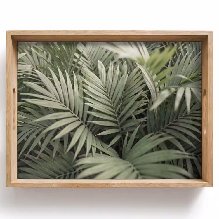 Plant - Palmbladeren - Natuur - Groen Dienblad Rechthoek middel -z3d_shopping