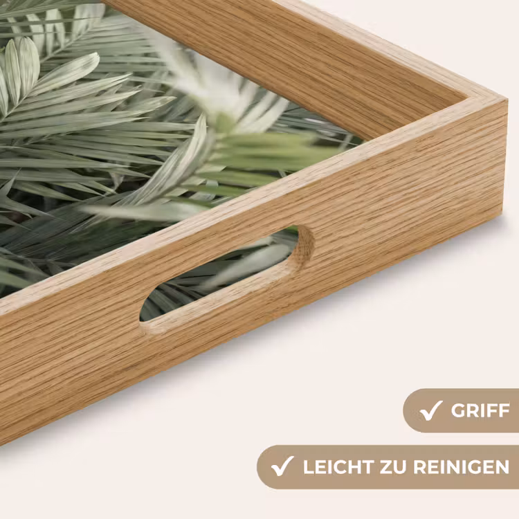 Plant - Palmbladeren - Natuur - Groen Dienblad Rechthoek middel -USP_HandgreepDE