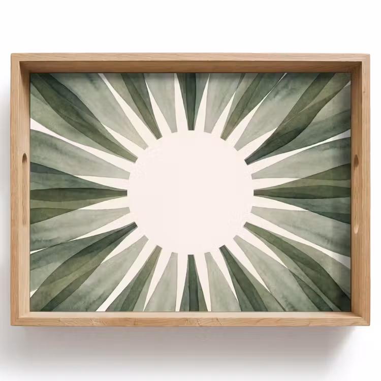 Planten - Abstract - Waterverf - Groen - Natuur Dienblad Rechthoek middel -z3d_shopping