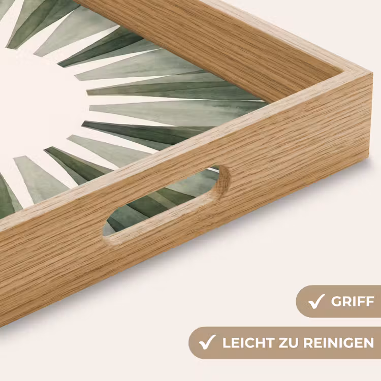 Planten - Abstract - Waterverf - Groen - Natuur Dienblad Rechthoek middel -USP_HandgreepDE