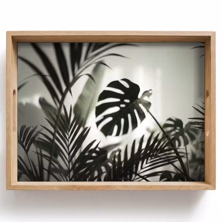 Planten - Bladeren - Natuur - Minimalistisch - Groen Dienblad Rechthoek middel -z3d_shopping