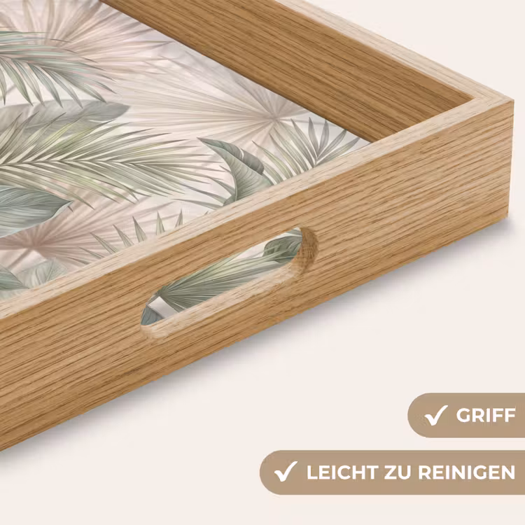 Planten - Tropisch - Bladeren - Groen - Natuur Dienblad Rechthoek middel -USP_HandgreepDE