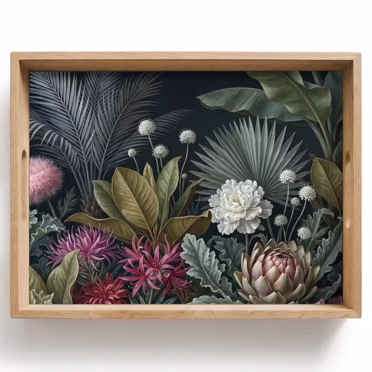 Planten - Tropisch - Botanisch - Donker - Groen Dienblad Rechthoek middel -z3d_shopping