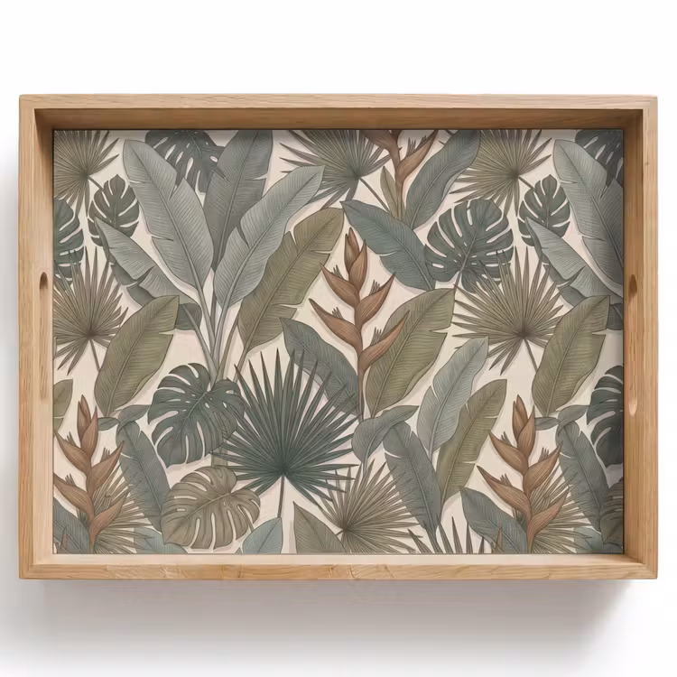 Planten - Tropisch - Natuur - Illustratie - Groen Dienblad Rechthoek middel -z3d_shopping