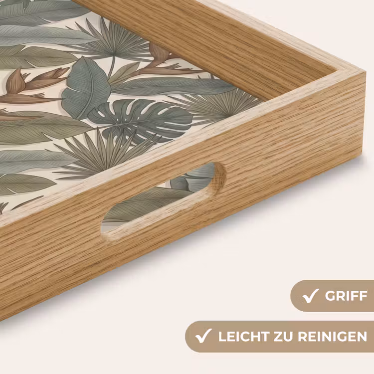 Planten - Tropisch - Natuur - Illustratie - Groen Dienblad Rechthoek middel -USP_HandgreepDE