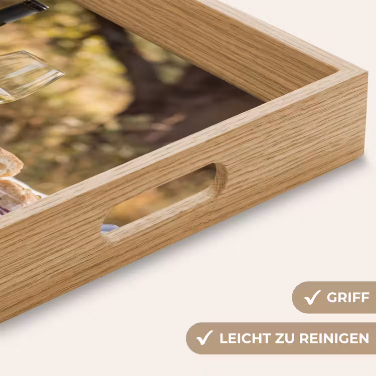 Picknick - Wijn - Kaasplankje Dienblad Rechthoek middel -USP_HandgreepDE