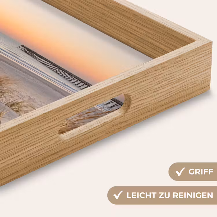Pier - Zonsondergang - Strand Dienblad Rechthoek middel -USP_HandgreepDE