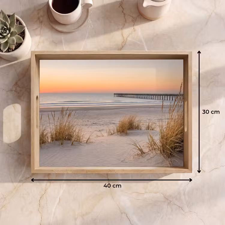 Pier - Zonsondergang - Strand Dienblad Rechthoek middel -USP_Formaat