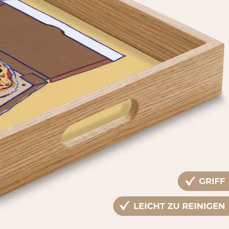Pizza - Doos - Salami - Illustratie Dienblad Rechthoek middel -USP_HandgreepDE