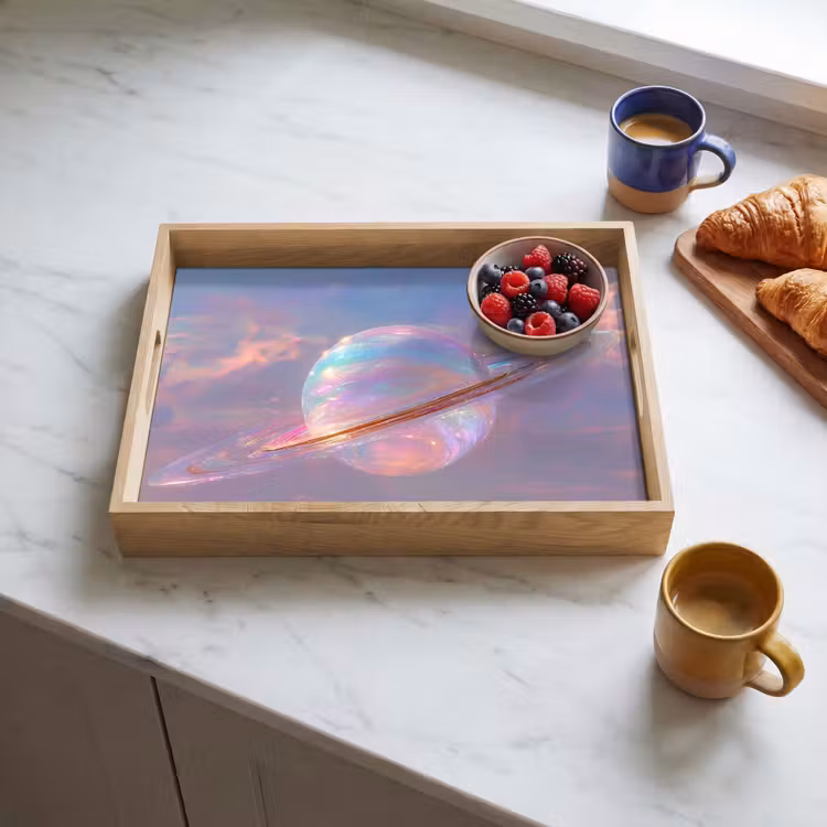Planeet - Lucht - Wolken - Pasteltinten Dienblad Rechthoek middel -sfeer2