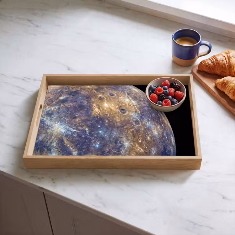 Tablett - Planet – Krater – Weltraum - Planeet - Kraters - Ruimte Dienblad Rechthoek middel
