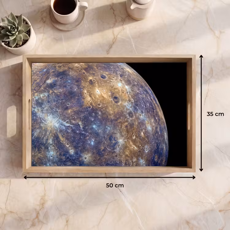 Tablett - Planet – Krater – Weltraum - Planeet - Kraters - Ruimte Dienblad Rechthoek middel