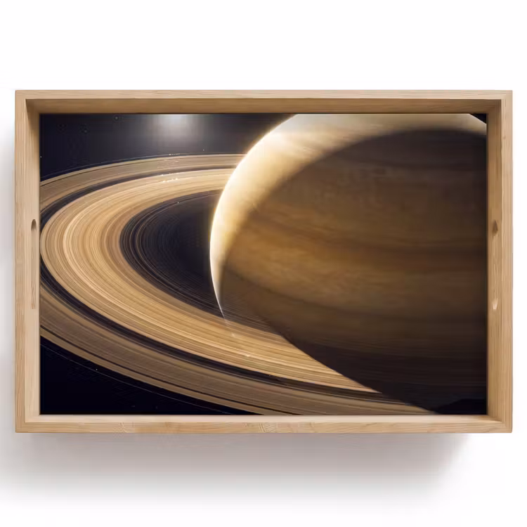 Tablett - Planet – Ringe – Weltraum - Planeet - Ringen - Ruimte Dienblad Rechthoek middel
