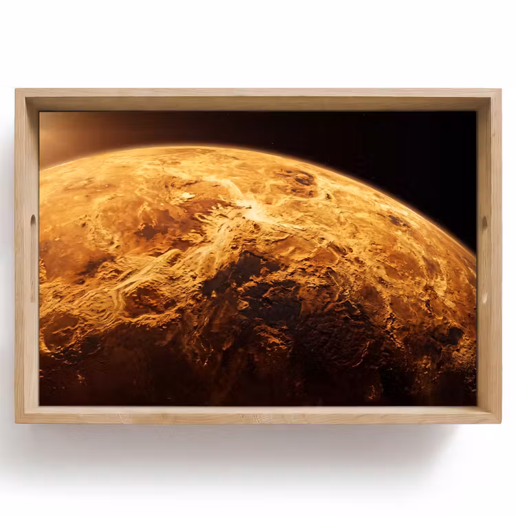 Tablett - Planet – Weltraum – Orange - Planeet - Ruimte - Oranje Dienblad Rechthoek middel