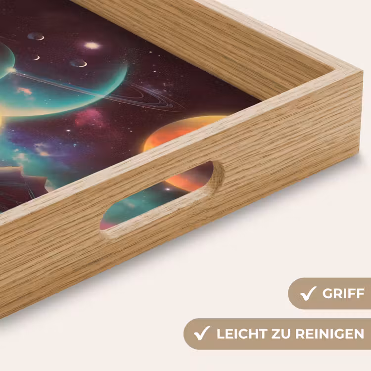 Planeten - Neon - Berglandschap - Zon Dienblad Rechthoek middel -USP_HandgreepDE