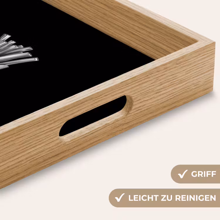 Frietjes - Futuristisch - Zilver Dienblad Rechthoek middel -USP_HandgreepDE