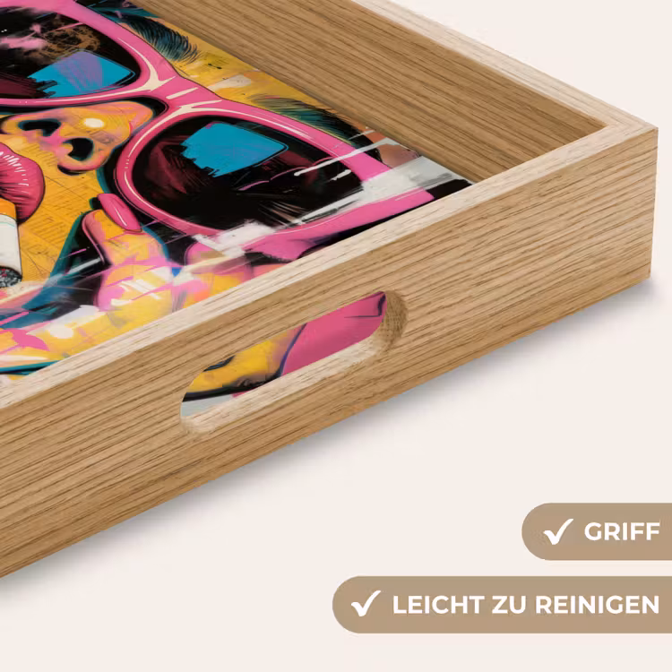 Portret - Vrouw - Abstract - Zonnebril Dienblad Rechthoek middel -USP_HandgreepDE