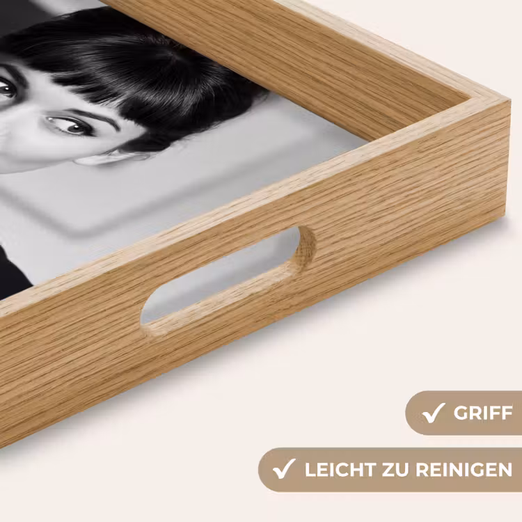 Portret - Thee - Vrouw Dienblad Rechthoek middel -USP_HandgreepDE