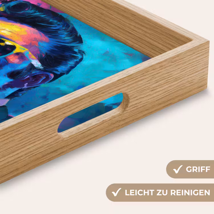 Portret - Sigaret - Kleurrijk - Bril Dienblad Rechthoek middel -USP_HandgreepDE