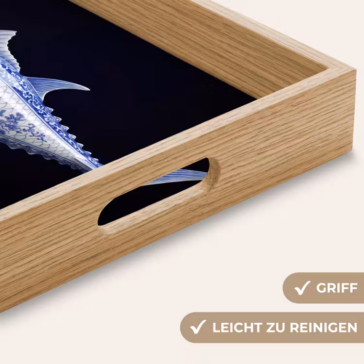 Porselein - Tonijn - Delfts - Blauw Dienblad Rechthoek middel -USP_HandgreepDE