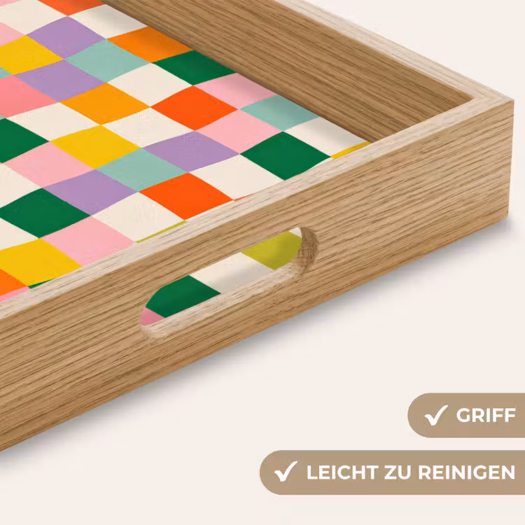 Vierkanten - Kleurrijk - Golvend Dienblad Rechthoek middel -USP_HandgreepDE