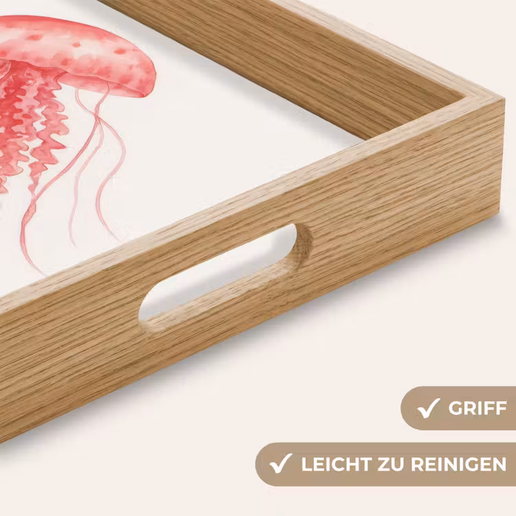Kwal - Tentakels - Roze Dienblad Rechthoek middel -USP_HandgreepDE