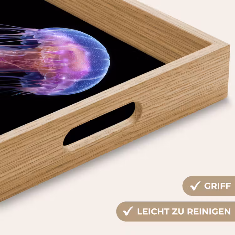 Kwal - Doorzichtig - Roze - Tentakels Dienblad Rechthoek middel -USP_HandgreepDE
