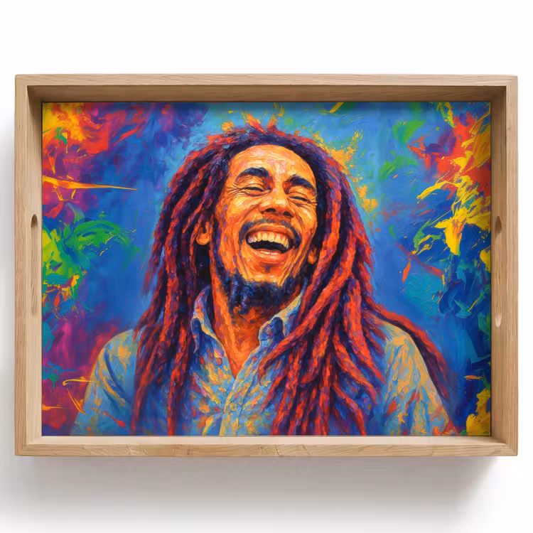 Regenboogkleuren - Man - schilderij Dienblad Rechthoek middel -z3d_shopping