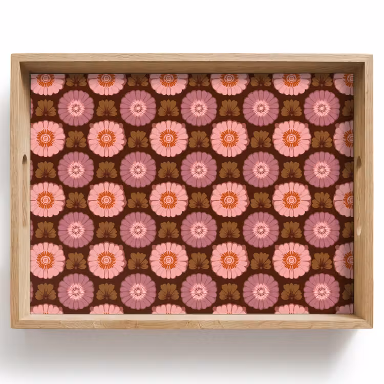 Retro - Madelief - Roze Dienblad Rechthoek middel 911 -z3d_shopping