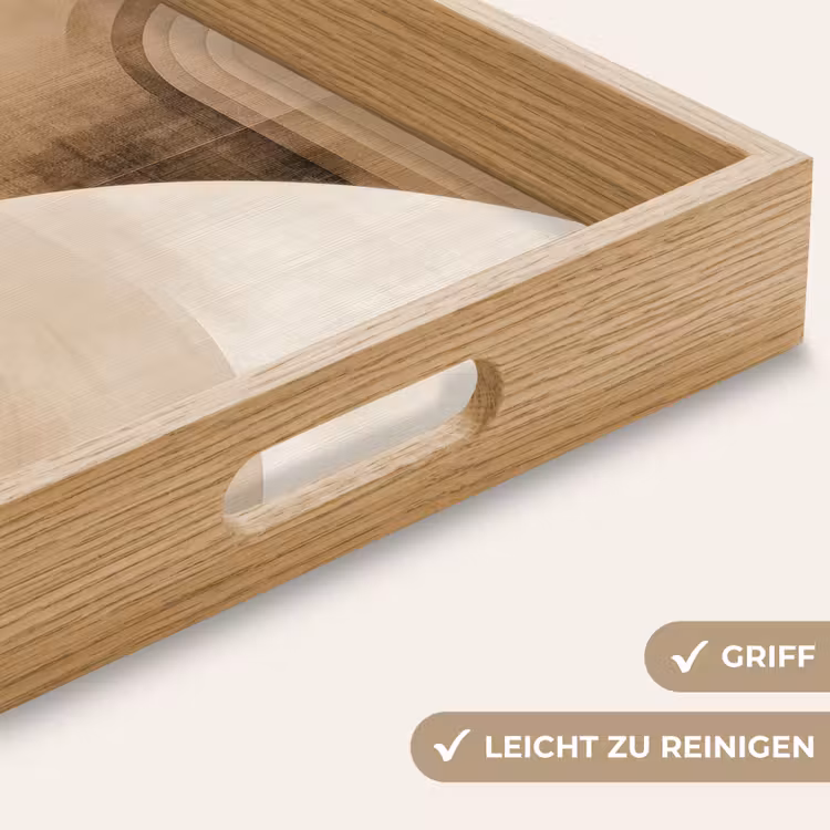 Retro - Geometrische lagen - Aardetinten Dienblad Rechthoek middel -USP_HandgreepDE