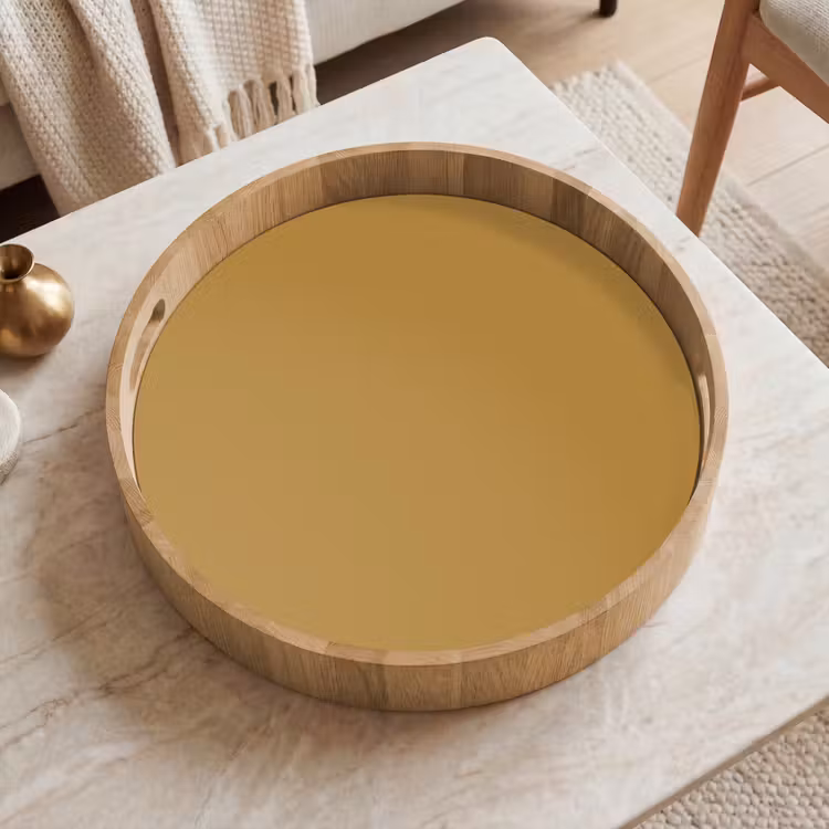 Rhythmic - Ochre - Geel Dienblad Rond middel 914 -sfeer1