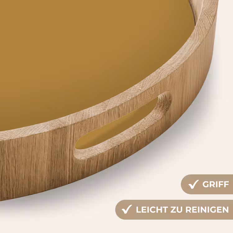 Rhythmic - Ochre - Geel Dienblad Rond middel 914 -USP_HandgreepDE