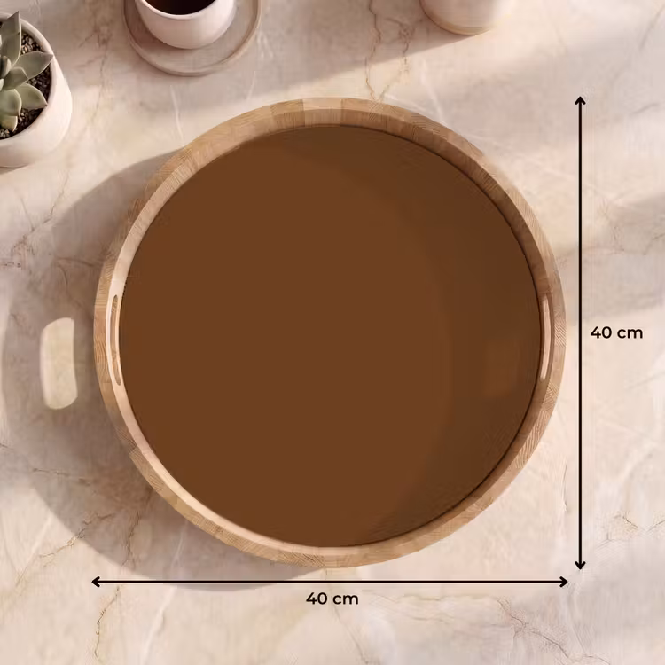 Rich - Espresso - Bruin Dienblad Rond middel 914 -USP_Formaat