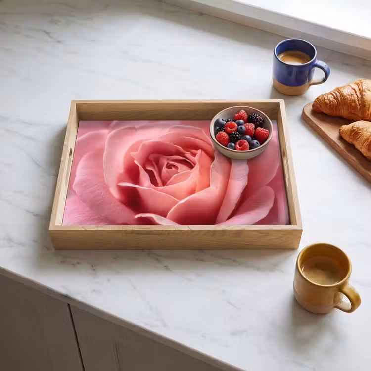 Roze - Roos - Romantisch Dienblad Rechthoek middel -sfeer2