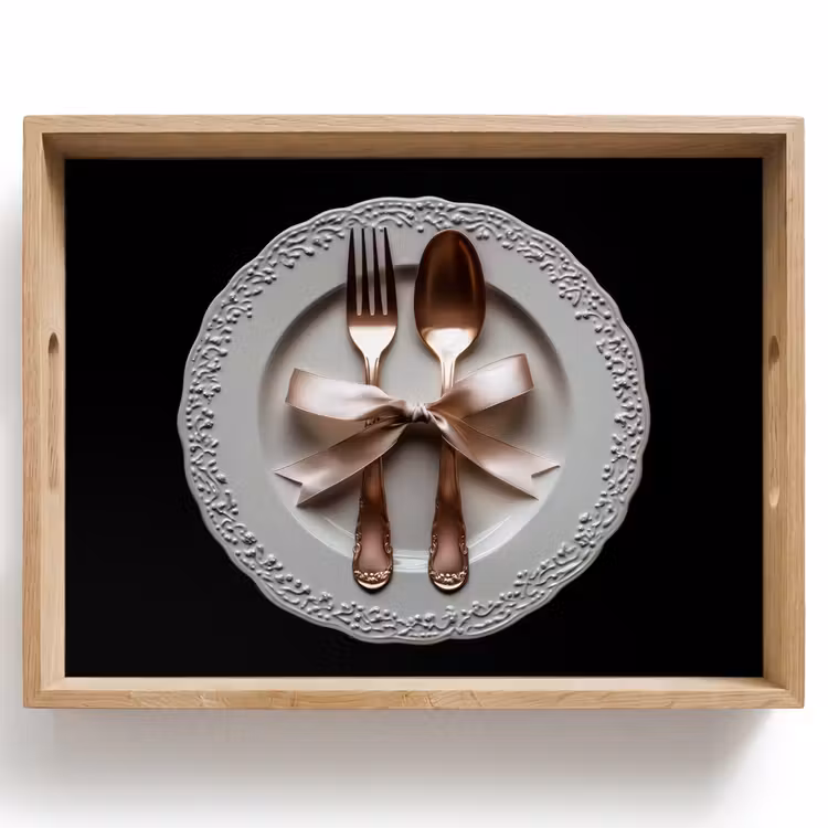 Rose - Strik - Bestek Dienblad Rechthoek middel -z3d_shopping