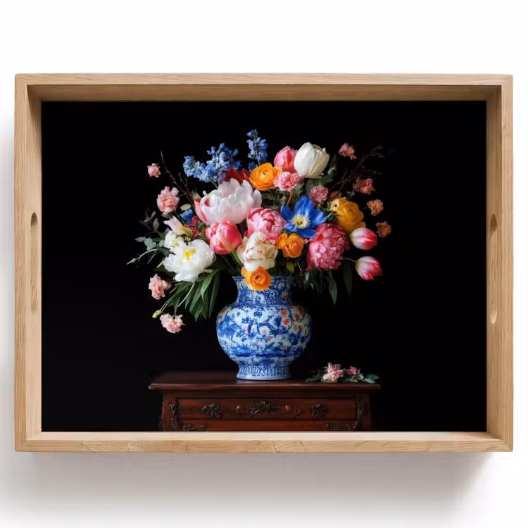 Rozen - Bloemen - Vaas - Boeket Dienblad Rechthoek middel -z3d_shopping