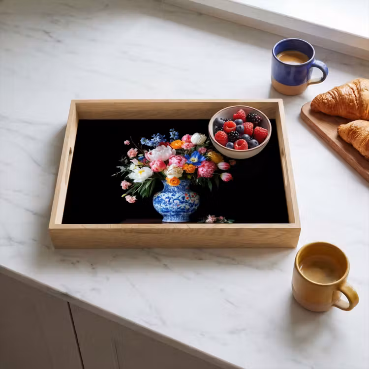Rozen - Bloemen - Vaas - Boeket Dienblad Rechthoek middel -sfeer2