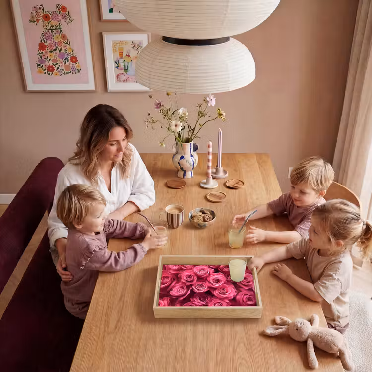 Rozen - Pink - Bloem Dienblad Rechthoek middel -sfeer4
