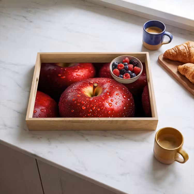 Rood - Appels - Fruit Dienblad Rechthoek middel -sfeer2