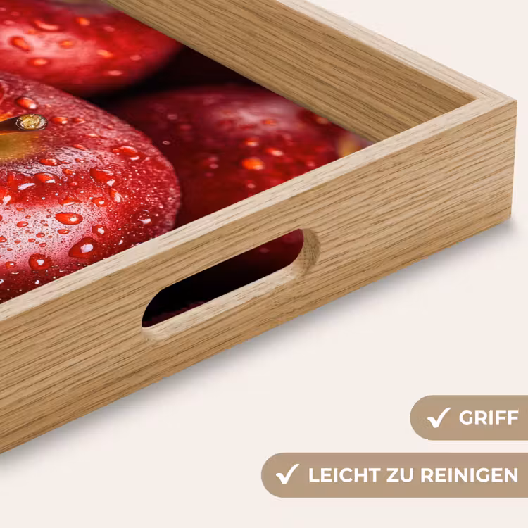 Rood - Appels - Fruit Dienblad Rechthoek middel -USP_HandgreepDE