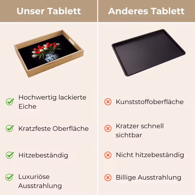 Rode - Bloemen - Tulpen - Vaas Dienblad Rechthoek middel -USP_VergelijkingDE
